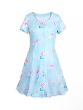 Disney Parks Ariel Button Up Swing Dress The Little Mermaid Women’s Size L NWT